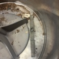 1530251-13 Historic, manually operated washing machine with an associated clothes wringer