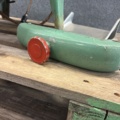 1530251-14 Historic, manually operated washing machine with an associated clothes wringer
