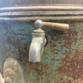1530251-21 Historic, manually operated washing machine with an associated clothes wringer