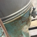 1530251-23 Historic, manually operated washing machine with an associated clothes wringer
