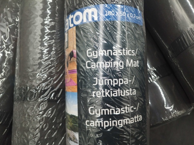 1529076-4 Gymnastics/camping mat, 8 pcs - Atom, 180x50x0.7 cm, black