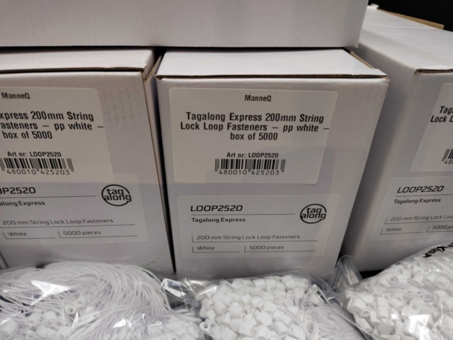 1530641-2 Tagpins / string lock fasteners 25000 st - Tagalong Express, 200 mm