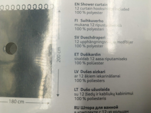 1529098-4 Duschdraperier, 10 st - 4Living, Fresh & Clean 180x200 cm