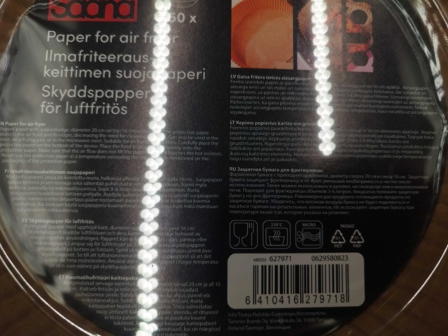 1529100-4 Bakplåtspapper till airfryer, 750 st - Saana, 16 cm