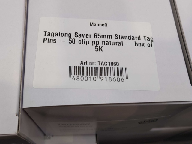 1530652-2 Tagpins 10 pcs 5000-pack, 65 mm