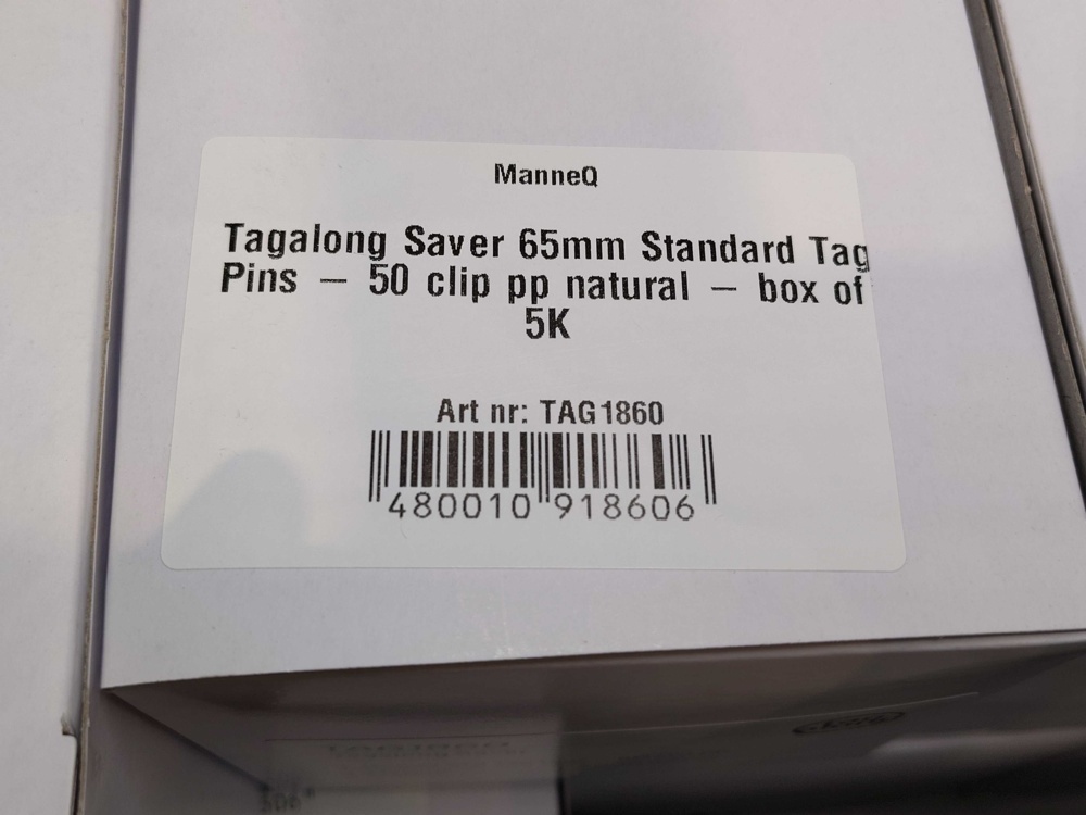 1530654-2 Tagpins 10 pcs 5000-pack, 65 mm