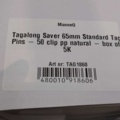 1530661-2 Tagpins 10 st 5000-pack, 65 mm