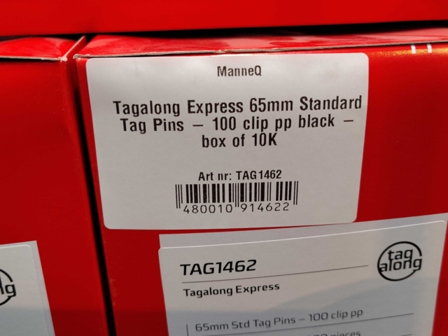1530663-2 Tagpins  5 st 10000-pack, 65 mm