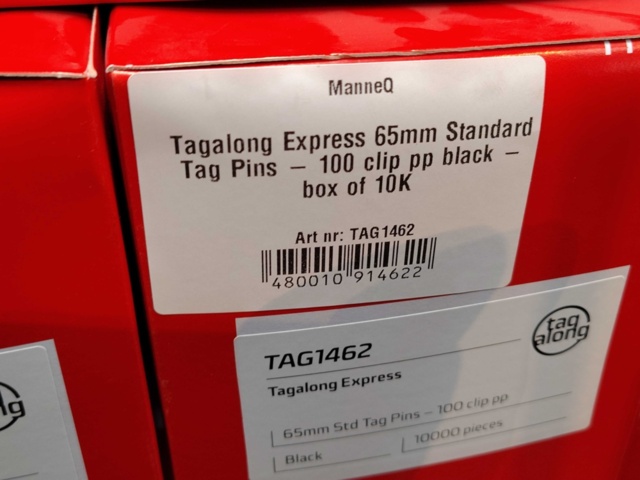 1530671-2 Tagpins  5 st 10000-pack, 65 mm