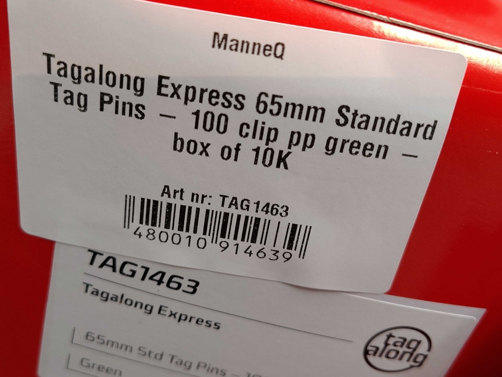 1530686-2 Tagpins, 5 pcs 10000-pack, 65 mm