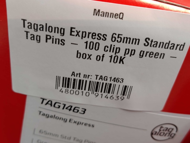 1530689-2 Tagpins, 5 st 10000-pack, 65 mm