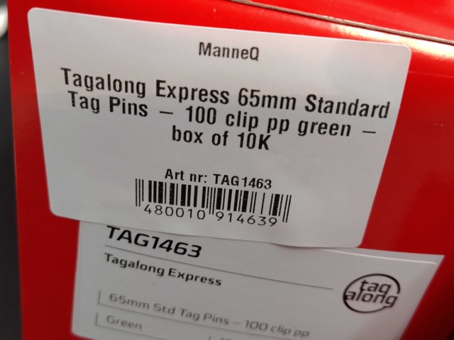 1530694-2 Tagpins, 5 st 10000-pack, 65 mm