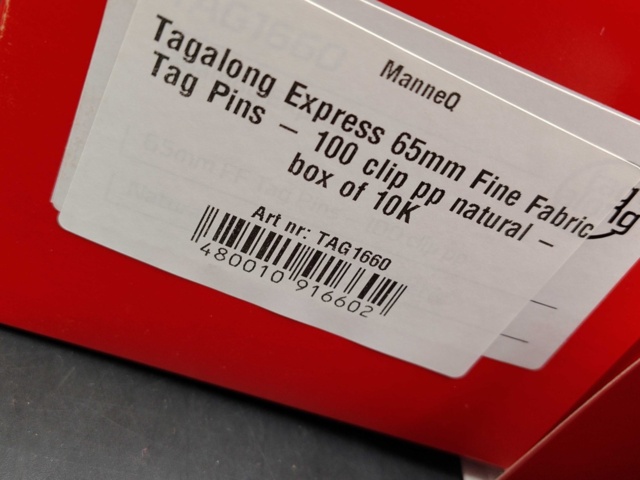 1530721-2 Tagpins, 5 st 10000-pack, 65 mm