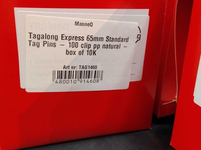 1530749-3 Tagpins, 5 st 10000-pack, 65 mm