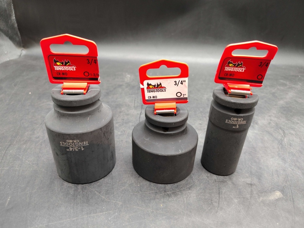 1531066-1 Power sockets 3 pcs - Teng Tools, 3/4", 1", 1-3/4"