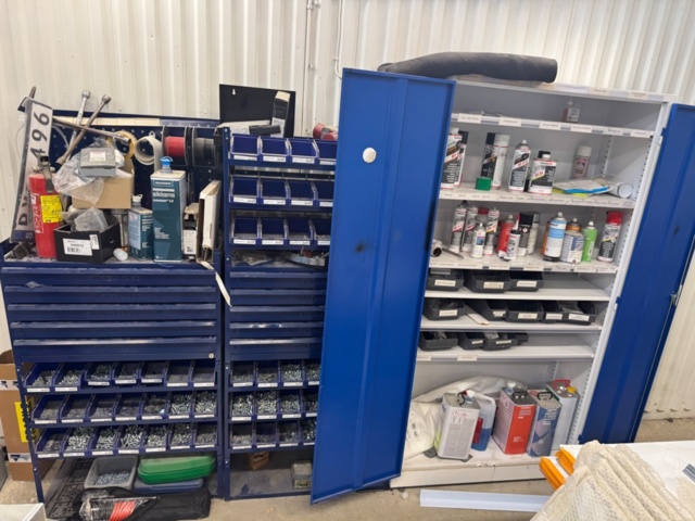 1405759-26 Sheet metal cabinets & shelving systems with drawers including contents
