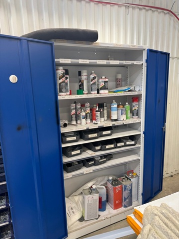 1405759-28 Sheet metal cabinets & shelving systems with drawers including contents