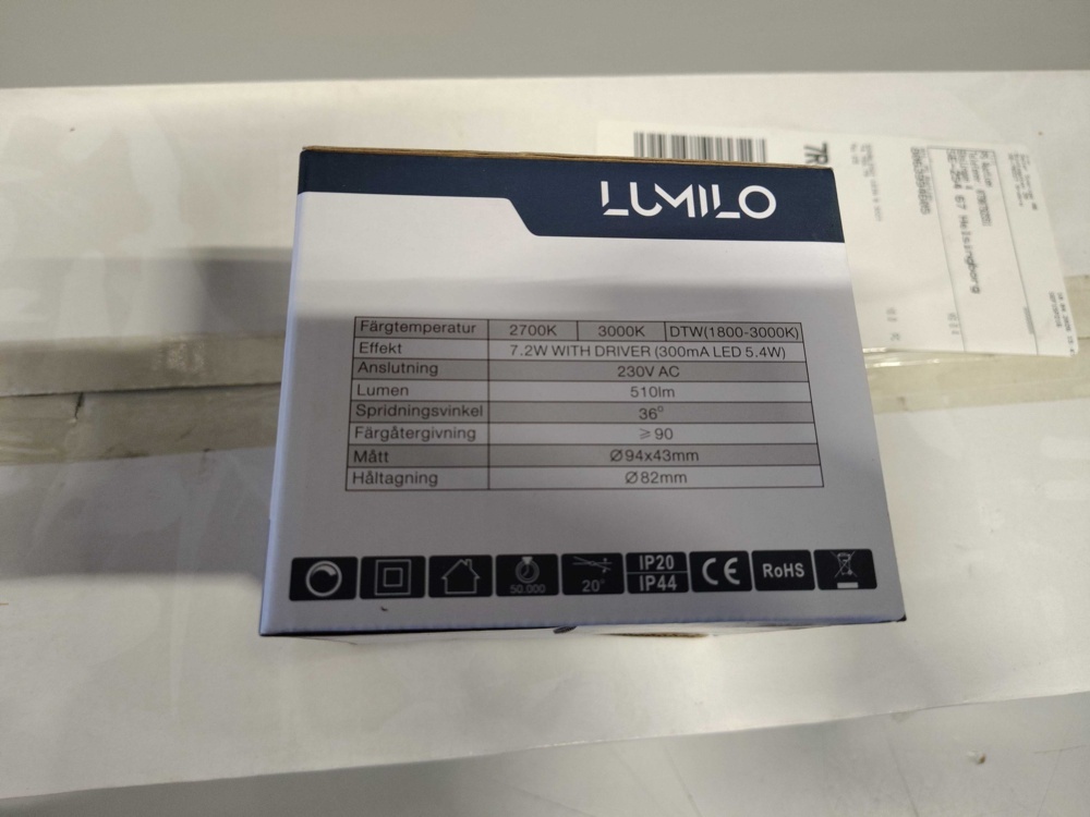 1533576-2 Downlights 10 pcs., Lumilo, LED 7.2W, 230V