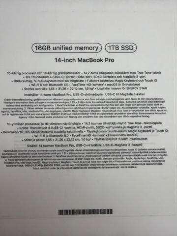 1533611-7 MacBook Pro 14 inch, 1TB SSD