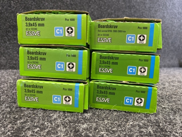 1526276-2 6000 st Bandad boardskruv 3.9x45mm, Essve