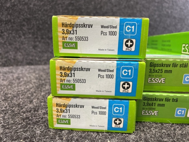 1526278-2 7000 st Bandad hårdgipsskruv & gipsskruv, Essve