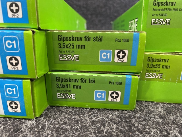 1526278-3 7000 st Bandad hårdgipsskruv & gipsskruv, Essve