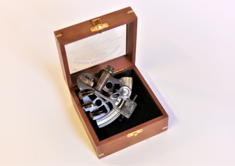 Brass sextant in antique/nautical look