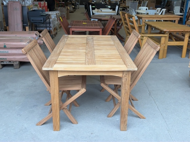 1525395-2 Teakbord och stolar 4 st