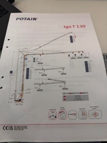 1524726-17 Självresande tornkran med radiostyrning - Potain IGO T130 -2012