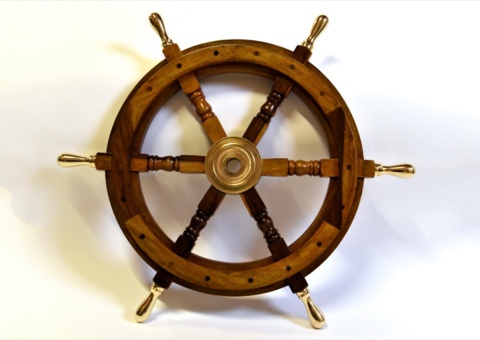 Ship's steering wheel Ø 60 cm - with brass handle