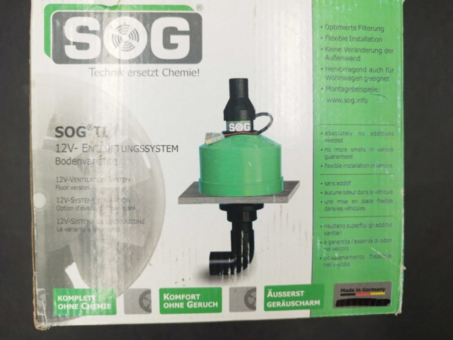 SOG ventilationssystem för kassetttoalett