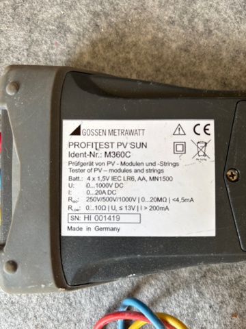 1529377-3 Solar cell tester - Gossen Metrawatt PROFITEST PVsun M360C