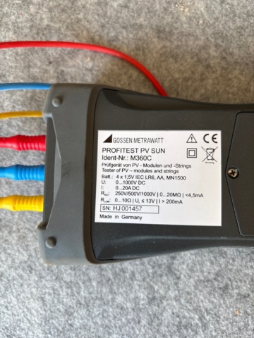 1529378-3 Measuring instrument/Solar cell tester - Gossen Metrawatt PROFITEST PVsun M360C