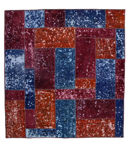 1515507-1 Hand-knotted Oriental Patchwork Rug Wool/Yarn Multicolored 180x193cm (750743)