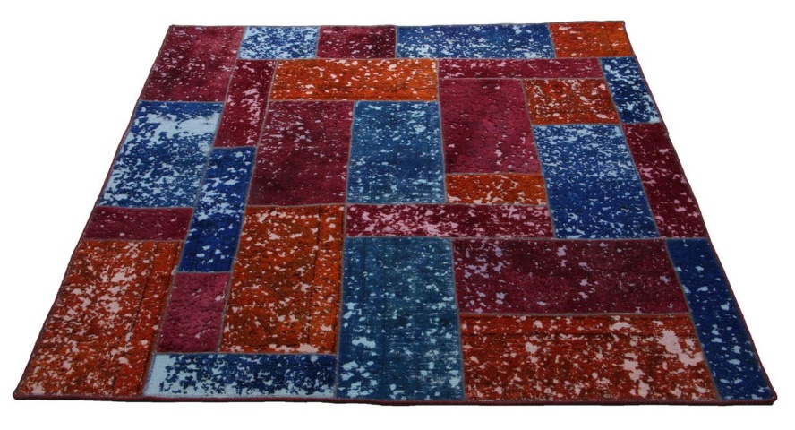 1515507-2 Hand-knotted Oriental Patchwork Rug Wool/Yarn Multicolored 180x193cm (750743)