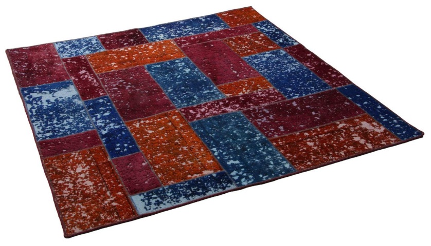1515507-3 Hand-knotted Oriental Patchwork Rug Wool/Yarn Multicolored 180x193cm (750743)