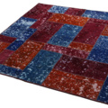 1515507-4 Hand-knotted Oriental Patchwork Rug Wool/Yarn Multicolored 180x193cm (750743)