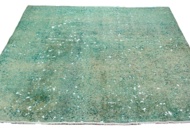 1515508 Hand-knotted Oriental Vintage Rug Wool Green 205x218cm (750797)