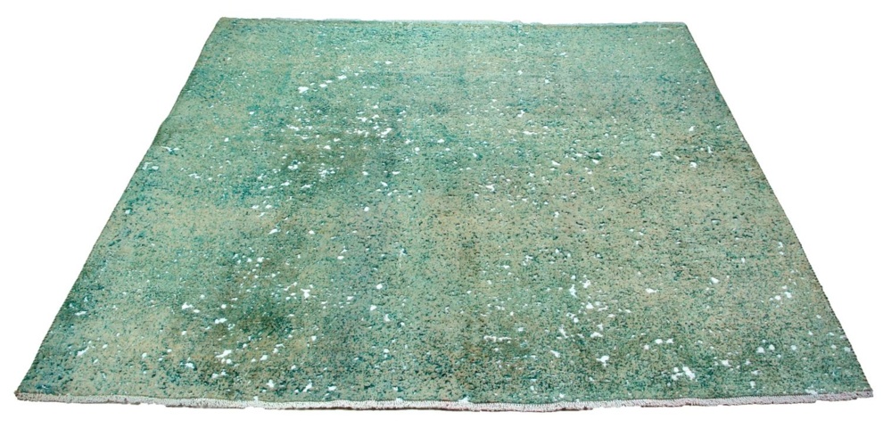 1515508-1 Hand-knotted Oriental Vintage Rug Wool Green 205x218cm (750797)