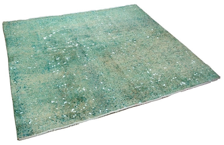1515508-2 Hand-knotted Oriental Vintage Rug Wool Green 205x218cm (750797)