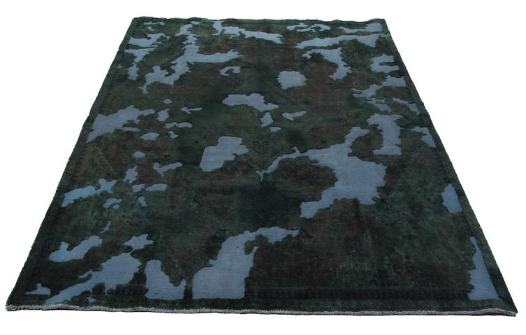 1515509-2 Hand-knotted Oriental Vintage Rug Wool Dark Green/Blue 190x267cm (750799)