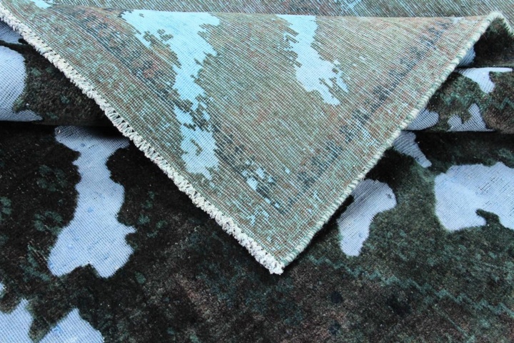 1515509-7 Hand-knotted Oriental Vintage Rug Wool Dark Green/Blue 190x267cm (750799)