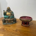 1141826-1 Buddafigur (stor) samt fat