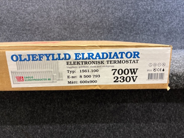 1533983-3 Oil-filled electric radiator Gnosjö climate products, 700W