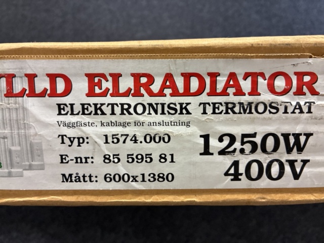 1533987-4 Oil-filled electric radiator Gnosjö climate products, 1250W