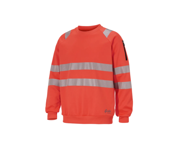 1521434-1 Varselsweatshirt, 5 st - Gesto, storlek S, röd