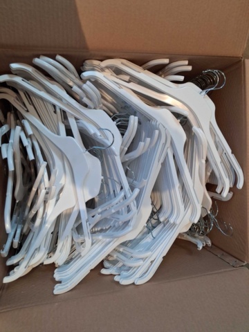 1533759-2 Coat hangers, 325 pcs - RCT 43, white, plastic, metal hook