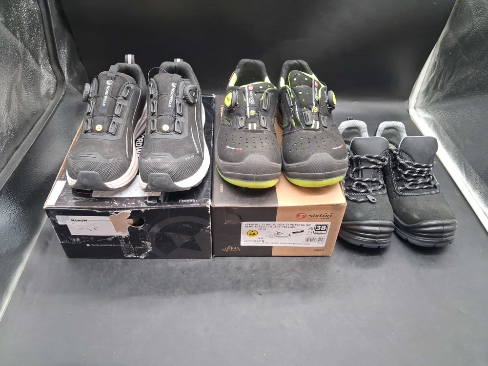 1534157-1 Safety shoes, 3 pairs - Nordwear, Sixton, size 36 & 38 x 2 pairs