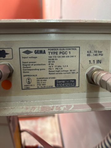 1482660-2 Powder coating equipment with paint sprayer - Gema PGC 1