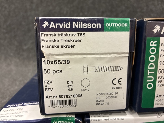 1534362-4 7 pcs Packs French wood screw, Arvid Nilsson